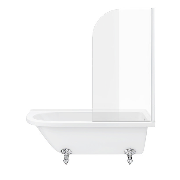 Appleby 1700 Roll Top Shower Bath with Screen + Chrome Leg Set ...