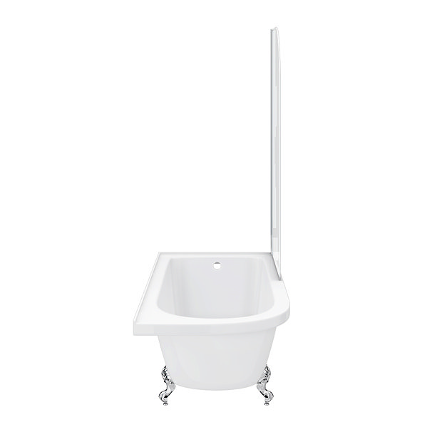 Appleby 1700 Roll Top Shower Bath with Screen + Chrome Leg Set  additional Large Image
