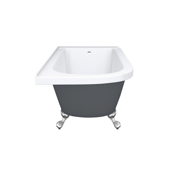 Appleby Grey 1700 Roll Top Shower Bath + Chrome Leg Set | Victorian ...