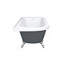 Appleby Grey 1700 Roll Top Shower Bath + Chrome Leg Set  In Bathroom Large Image