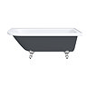 Appleby Grey 1700 Roll Top Shower Bath + Chrome Leg Set  additional Large Image