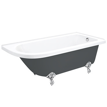 Appleby Grey 1700 Roll Top Shower Bath + Chrome Leg Set  Profile Large Image