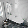 Appleby Grey 1700 Roll Top Shower Bath with Screen + Chrome Leg Set  Newest Large Image
