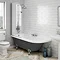 Appleby Grey 1700 Roll Top Shower Bath with Screen + Chrome Leg Set Large Image
