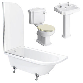 Appleby LH Traditional Bathroom Suite + Ivory Seat Large Image