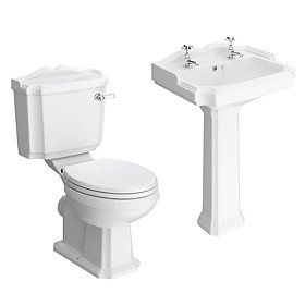 Appleby Traditional 4-Piece Bathroom Suite + White Seat Large Image