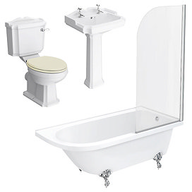 Appleby RH Traditional Bathroom Suite + Ivory Seat Large Image