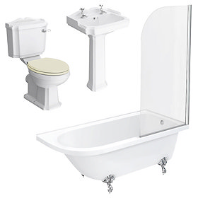 Appleby RH Traditional Bathroom Suite + Ivory Seat Large Image