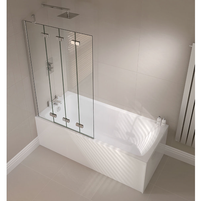 April - Frameless 4 Fold Bath Screen - Left or Right Hand Option Feature Large Image