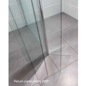 April - Identiti² Wetroom Screen with Return Panel - Clear - Various Size Options Standard Large Ima