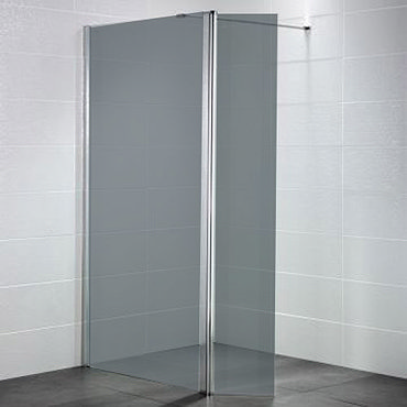 April - Identiti² Wetroom Screen with Return Panel - Smoked - 4 Size Options Profile Large Image