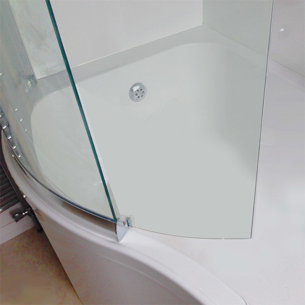 April P Shape Sliding Bath Screen - Left or Right Hand Option Standard Large Image