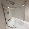 April P Shape Sliding Bath Screen - Left or Right Hand Option Large Image