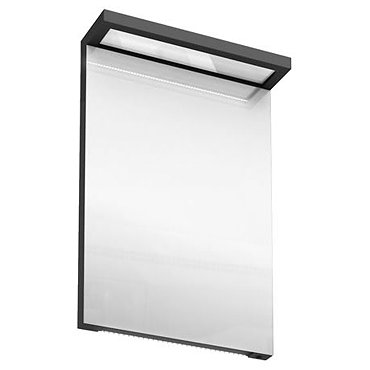 Aqua Cabinets - 500mm Wide Illuminated LED Mirror - Anthracite Grey - M10G Profile Large Image