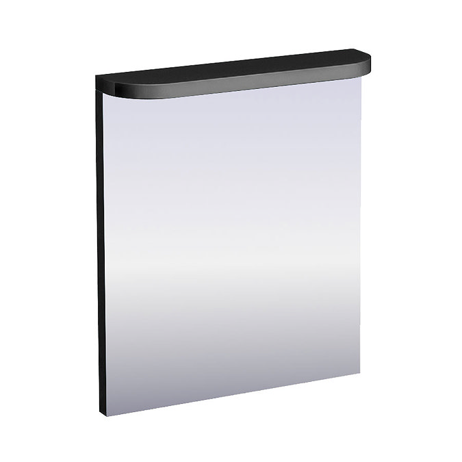 Aqua Cabinets - 600mm Wide Compact Illuminated LED Mirror - Black - M50B Large Image
