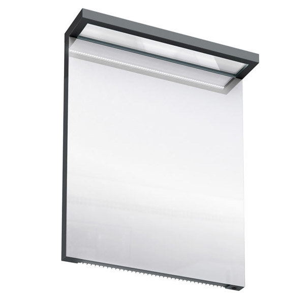 Aqua Cabinets - 600mm Wide Illuminated LED Mirror - Black - M20B Large Image