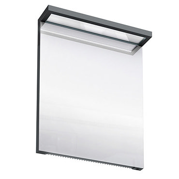 Aqua Cabinets - 600mm Wide Illuminated LED Mirror - Black - M20B Profile Large Image