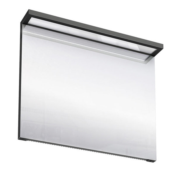 Aqua Cabinets - 900mm Wide Illuminated LED Mirror - Black - M30B Large Image