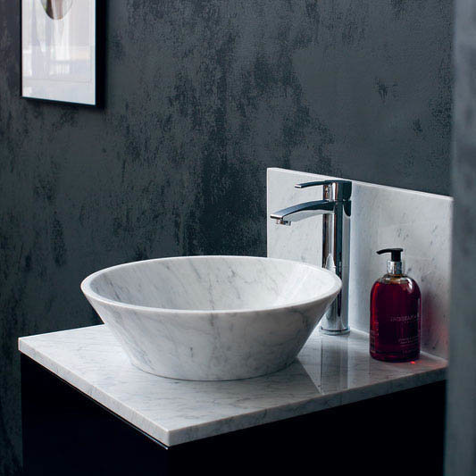 Aqua Cabinets Carrera Marble Cone Basin  Profile Large Image