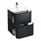 Aqua Cabinets Compact 600mm Two Drawer Vanity Unit with Quattrocast Basin - Anthracite Grey Large Im