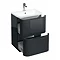 Aqua Cabinets Compact 600mm Two Drawer Vanity Unit with Quattrocast Basin - Black Large Image