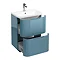 Aqua Cabinets Compact 600mm Two Drawer Vanity Unit with Quattrocast Basin - Ocean Large Image