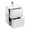 Aqua Cabinets Compact 600mm Two Drawer Vanity Unit with Quattrocast Basin - White Large Image