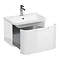 Aqua Cabinets Compact 600mm Wall Hung Vanity Unit with Quattrocast Basin - White Large Image