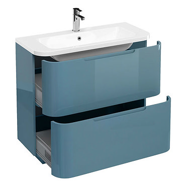 Aqua Cabinets Compact 900mm Two Drawer Vanity Unit with Quattrocast Basin - Ocean Profile Large Imag