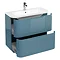 Aqua Cabinets Compact 900mm Two Drawer Vanity Unit with Quattrocast Basin - Ocean Large Image