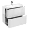 Aqua Cabinets Compact 900mm Two Drawer Vanity Unit with Quattrocast Basin - White Large Image