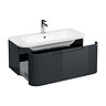 Aqua Cabinets Compact 900mm Wall Hung Vanity Unit with Quattrocast Basin - Black Large Image