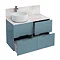 Aqua Cabinets - D1000 Floor Standing Double Drawer Unit with Ceramic Round Basin - Ocean Large Image