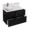 Aqua Cabinets - D1000 Floor Standing Double Drawer Unit with Marble Cone Basin - Black Large Image