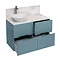 Aqua Cabinets - D1000 Floor Standing Double Drawer Unit with Marble Cone Basin - Ocean Large Image