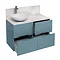 Aqua Cabinets - D1000 Floor Standing Double Drawer Unit with Marble Round Basin - Ocean Large Image