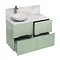Aqua Cabinets - D1000 Floor Standing Double Drawer Unit with Marble Round Basin - Reef Large Image