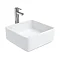 Aqua Cabinets - D1000 Floor Standing Double Drawer Unit with Two Ceramic Square Basins - White Profile Large Image