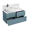 Aqua Cabinets - D1000 Wall Hung Double Drawer Unit with Ceramic Round Basin - Ocean Large Image