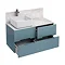 Aqua Cabinets - D1000 Wall Hung Double Drawer Unit with Ceramic Square Basin - Ocean Large Image