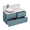 Aqua Cabinets - D1000 Wall Hung Double Drawer Unit with Marble Round Basin - Ocean Large Image