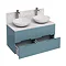 Aqua Cabinets - D1000 Wall Hung Double Drawer Unit with Two Marble Round Basins - Ocean Large Image