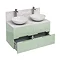 Aqua Cabinets - D1000 Wall Hung Double Drawer Unit with Two Marble Round Basins - Reef Large Image