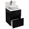 Aqua Cabinets - D500 Floor Standing Double Drawer Unit with Marble Cone Basin - Black Large Image