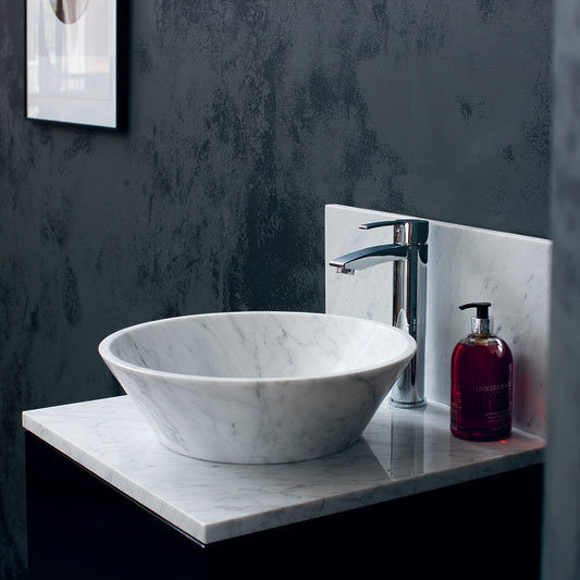 Aqua Cabinets - D500 Wall Hung Double Drawer Unit with Marble Cone Basin - Ocean In Bathroom Large Image
