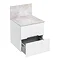Aqua Cabinets D500 Wall Hung Drawer Unit with Marble Worktop and Splashback - White Large Image