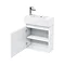Aqua Cabinets - W500 x D250 Narrow Wall Hung Cloakroom Unit and Basin - White Large Image