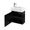 Aqua Cabinets - W500 x D305 Deep Wall Hung Cloakroom Unit and Basin - Black Large Image