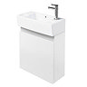 Aqua Cabinets - W500 x D305 Deep Wall Hung Cloakroom Unit and Basin - White Large Image