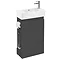 Aqua Cabinets - W505 x D252mm ALLinONE Unit w/ Basin, Brass WC Brush & Toilet Paper Holder - Anthracite Grey Large Image